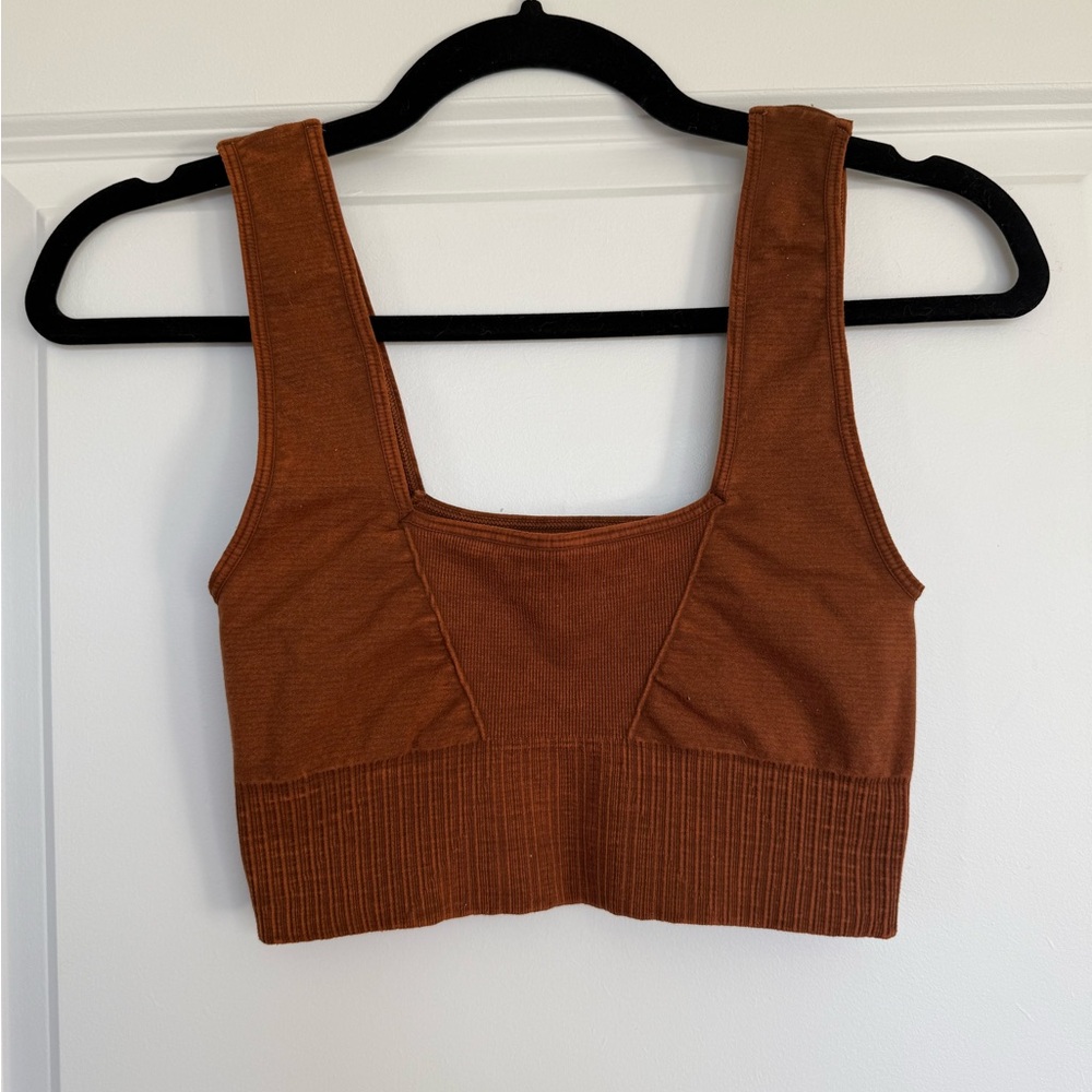 FP Movement Good Karma Square-Neck Bra in Nut Brown size M/L - Picture 4 of 6